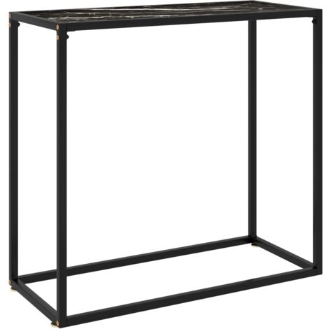 Mesa consola vidrio templado negro 80x35x75 cm vidaXL