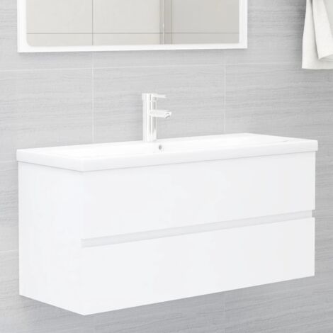Mueble con lavabo madera de ingeniería blanco vidaXL