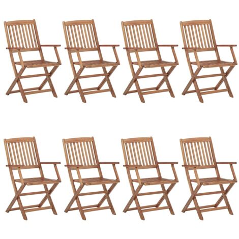 Sillas de exterior plegables 8 uds madera maciza acacia vidaXL