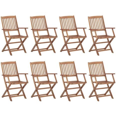 Sillas de exterior plegables 8 uds madera maciza acacia vidaXL
