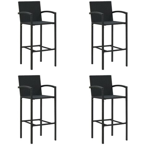 Taburetes de cocina 4 unidades ratán sintético negro vidaXL