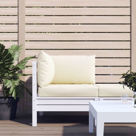 Cojines para palets 3 unidades tela Oxford blanco crema vidaXL