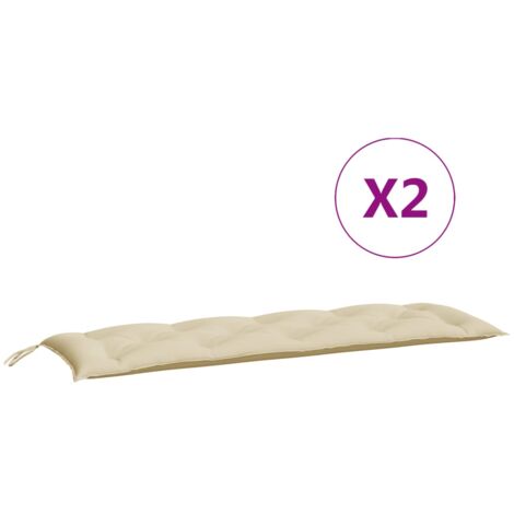 Cojines de jardín de banco 2 pcs 150x50x7cm tela beige oxford