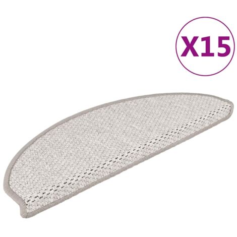 Alfombrillas autoadhesivas sisal 15 uds platina 65x21x4 cm vidaXL