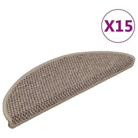 Alfombrilla autoadhesiva escalera sisal 15 uds beige 56x17x3 cm vidaXL