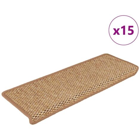 Alfombrilla autoadhesiva escalera sisal 15uds naranja 65x21x4cm vidaXL