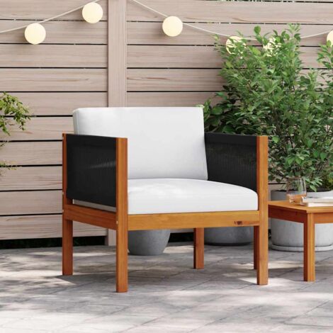 Silla de jardín con cojín madera maciza de acacia vidaXL
