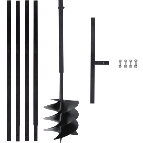 Taladro de tierra con mango 250 mm tubo de extensión 4 m acero vidaXL