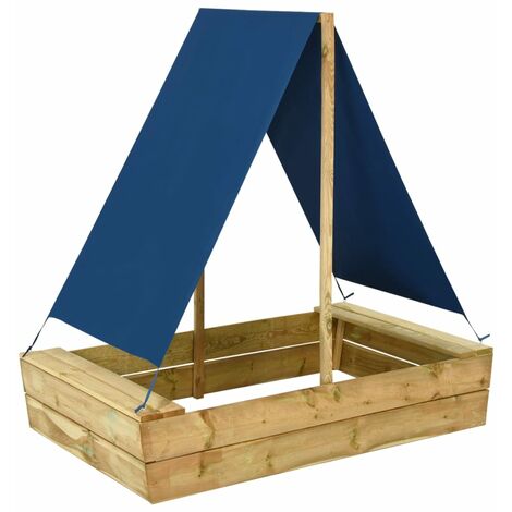 Arenero con tejado de madera de pino impregnada 80x60x97,5 cm vidaXL