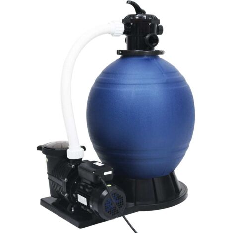 Filtro de arena válvula de 7 vías y bomba de 1000 W azul y negro vidaXL (1/5)