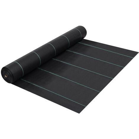 Estera de control de malezas y raíces PP negro 2x25 m vidaXL