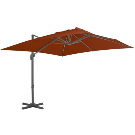 Sombrilla jardín voladiza palo de aluminio terracota 300x300 cm vidaXL (1/5)