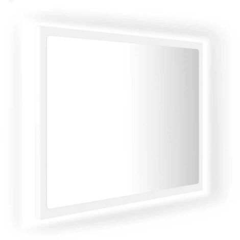 Espejo de baño LED acrílico blanco 60x8,5x37 cm vidaXL