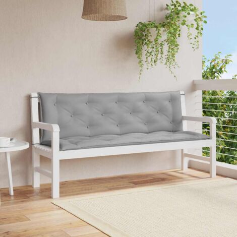 Cojines de jardín de banco 2 pcs 150x50x7cm tela de oxford gris