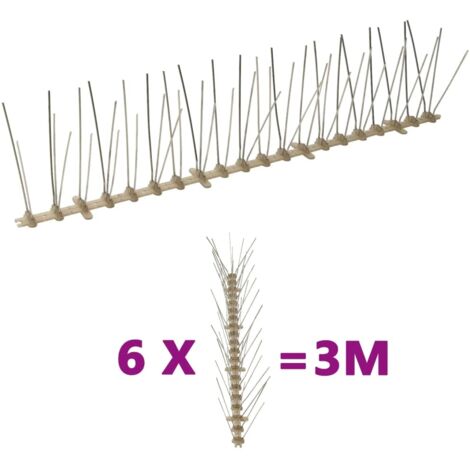 Sets de 5 hileras de pinchos contra pájaros y palomas 6 uds 10m vidaXL (1/5)