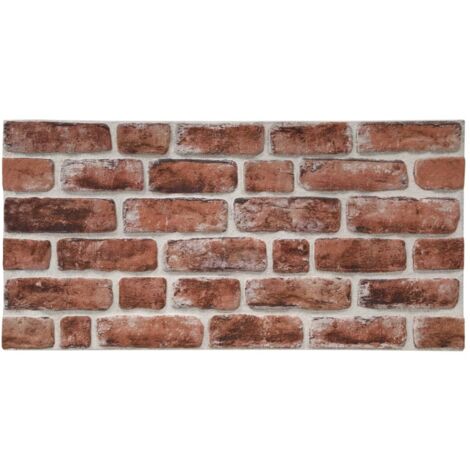 Paneles de pared 3D diseño de ladrillo 10 uds EPS marrón oscuro vidaXL