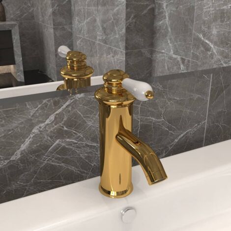 Grifo para lavabo de baño dorado 130x180 mm vidaXL