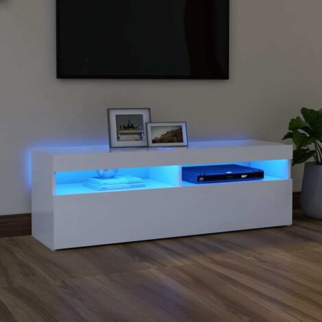 Mueble para TV con luces LED blanco 120x35x40 cm vidaXL (1/5)
