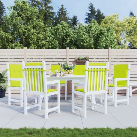 Cojín silla jardín respaldo bajo 6 uds tela Oxford verde claro vidaXL
