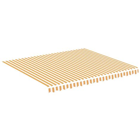 Tela de repuesto para toldo amarillo y blanco 4x3,5 m vidaXL