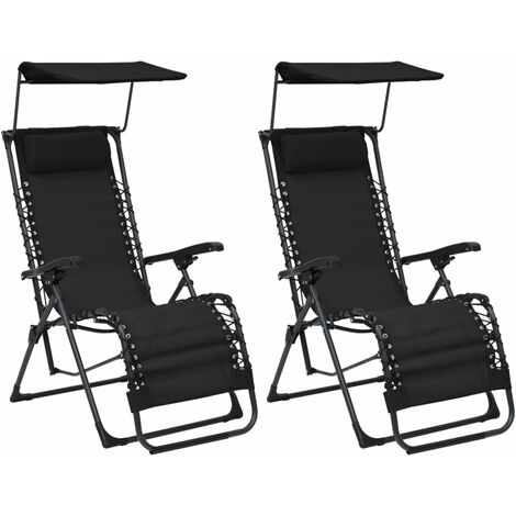 Sillas plegables 2 unidades textilene negro vidaXL