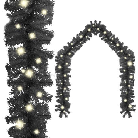 Guirnalda de Navidad con luces LED negro 5 m vidaXL
