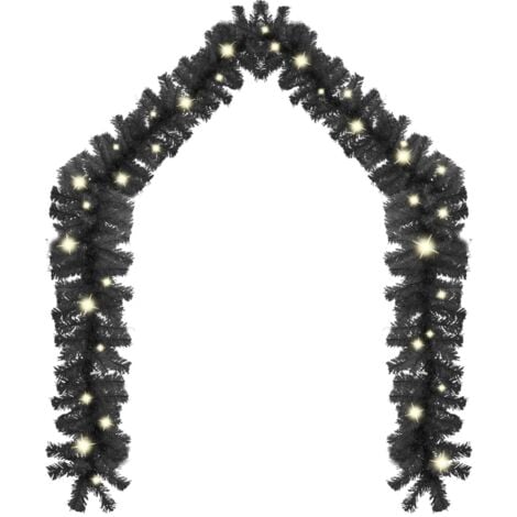 Guirnalda de Navidad con luces LED negro 5 m vidaXL