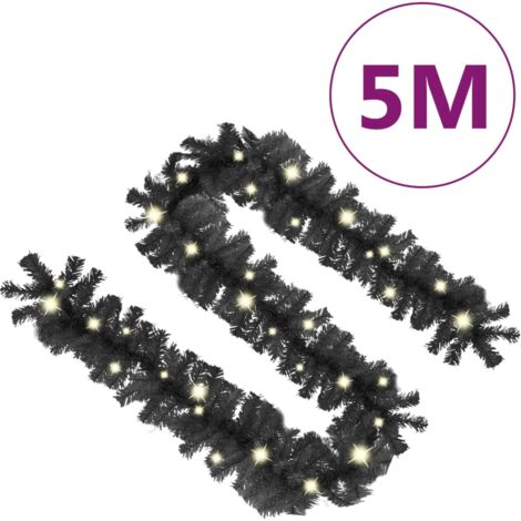 Guirnalda de Navidad con luces LED negro 5 m vidaXL