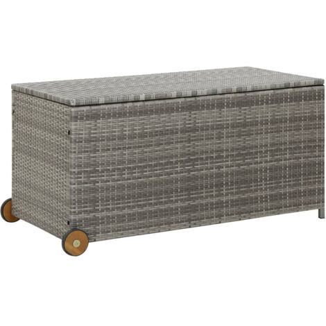 Caja almacenaje jardín ratán sintético gris claro 120x65x61 cm vidaXL (1/5)