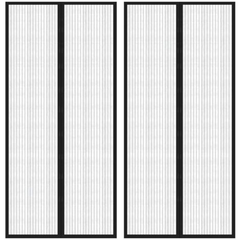 Mosquiteras para puerta bloque magnético 2 uds negro 220x110 cm vidaXL