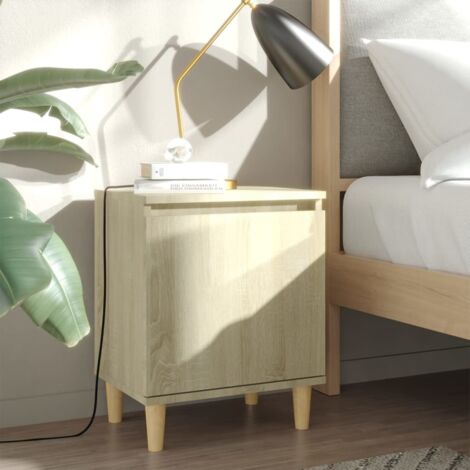 Mesita de noche con patas madera pino roble Sonoma 40x30x50 cm vidaXL