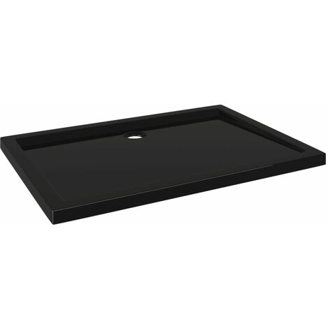 vidaXL Plato de ducha rectangular ABS negro 70x100 cm - Negro
