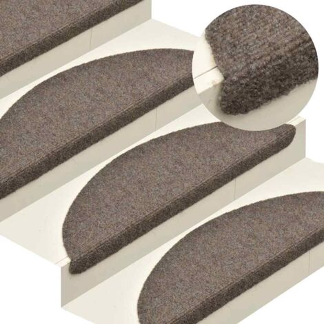 Felpudos autoadhesivos para escaleras, 10 unidades, 65 x 21 x 4 cm, beige, semicirculares, grandes vidaXL