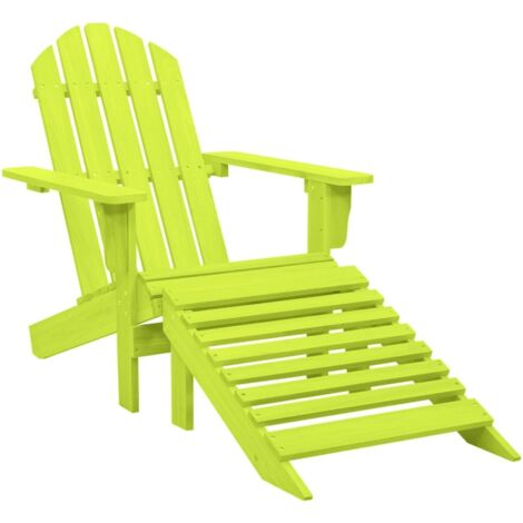 Silla jardín Adirondack con otomana madera maciza abeto verde vidaXL