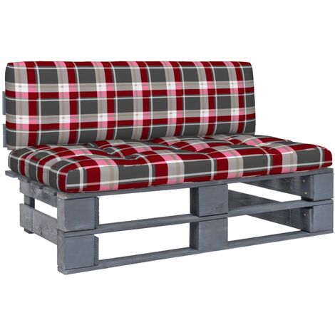 Otomana de jardín de palets madera de pino impregnada gris vidaXL (1/5)