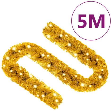 Guirnalda de Navidad con luces LED dorado 5 m vidaXL
