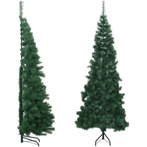 Árbol de Navidad artificial de esquina verde 240 cm PVC vidaXL