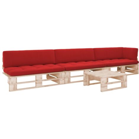 vidaXL Muebles de palets 4 pzas y cojines madera pino impregnada (1/5)