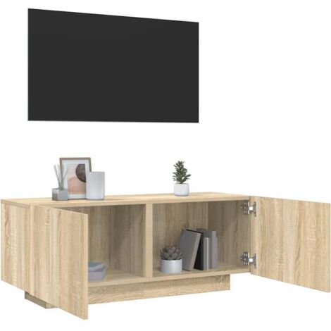 Mueble para TV madera contrachapada color roble 100x35x40 cm vidaXL