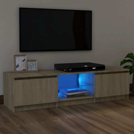Armario TV con luces LED roble Sonoma 120x30x36 cm vidaXL