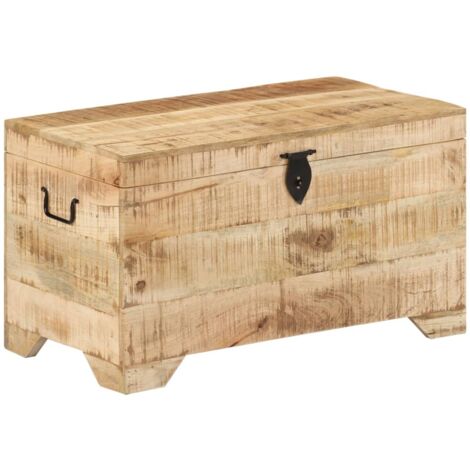 Cofre de almacenamiento de madera de mango rugoso vidaXL