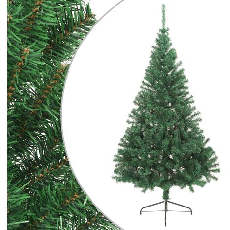 Medio árbol de Navidad artificial con soporte PVC verde 240 cm vidaXL