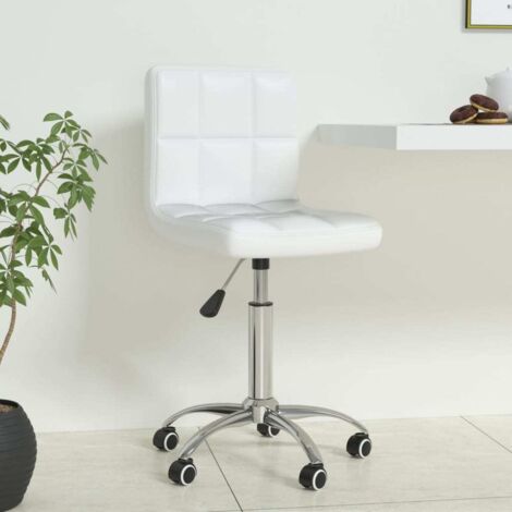 Silla de oficina giratoria de cuero sintético blanco vidaXL (1/5)