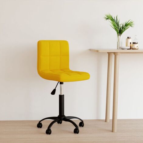 Silla de oficina giratoria de terciopelo amarilla mostaza vidaXL (1/5)