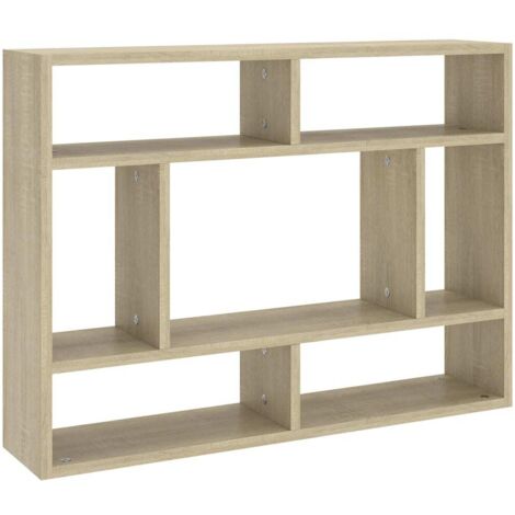 Estantería de pared madera contrachapada color roble 75x16x55cm vidaXL