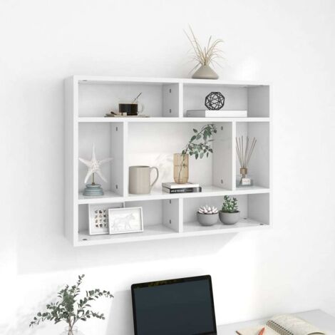Estantería de pared madera contrachapada blanco 75x16x55 cm vidaXL