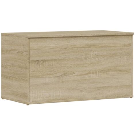 Baúl de almacenaje madera contrachapada color roble 84x42x46cm vidaXL