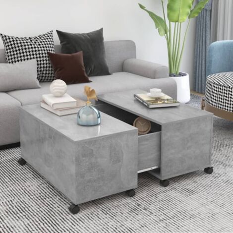 Mesa de centro madera contrachapada gris hormigón 75x75x38 cm vidaXL