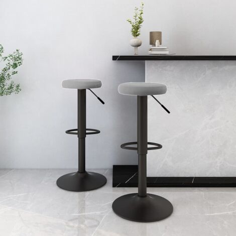 Taburetes de cocina 2 unidades terciopelo gris claro vidaXL (1/5)