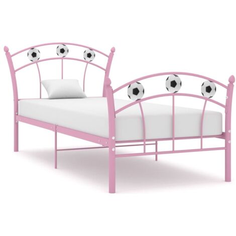 Estructura de cama sin colchón metal rosa 90x200 cm vidaXL (1/5)